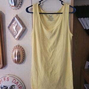 Faded Glory Lemon Yellow Sleeveless Stretch Tank Top.